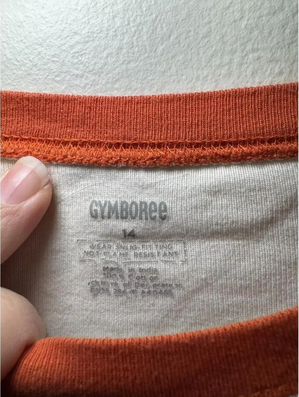 Gymboree white long sleeve shirt with orange pumpkin graphic, size 14 #halloween